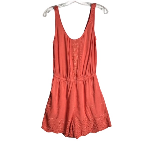 LC Lauren Conrad Pants - Lauren Conrad Eyelet Romper with Pockets